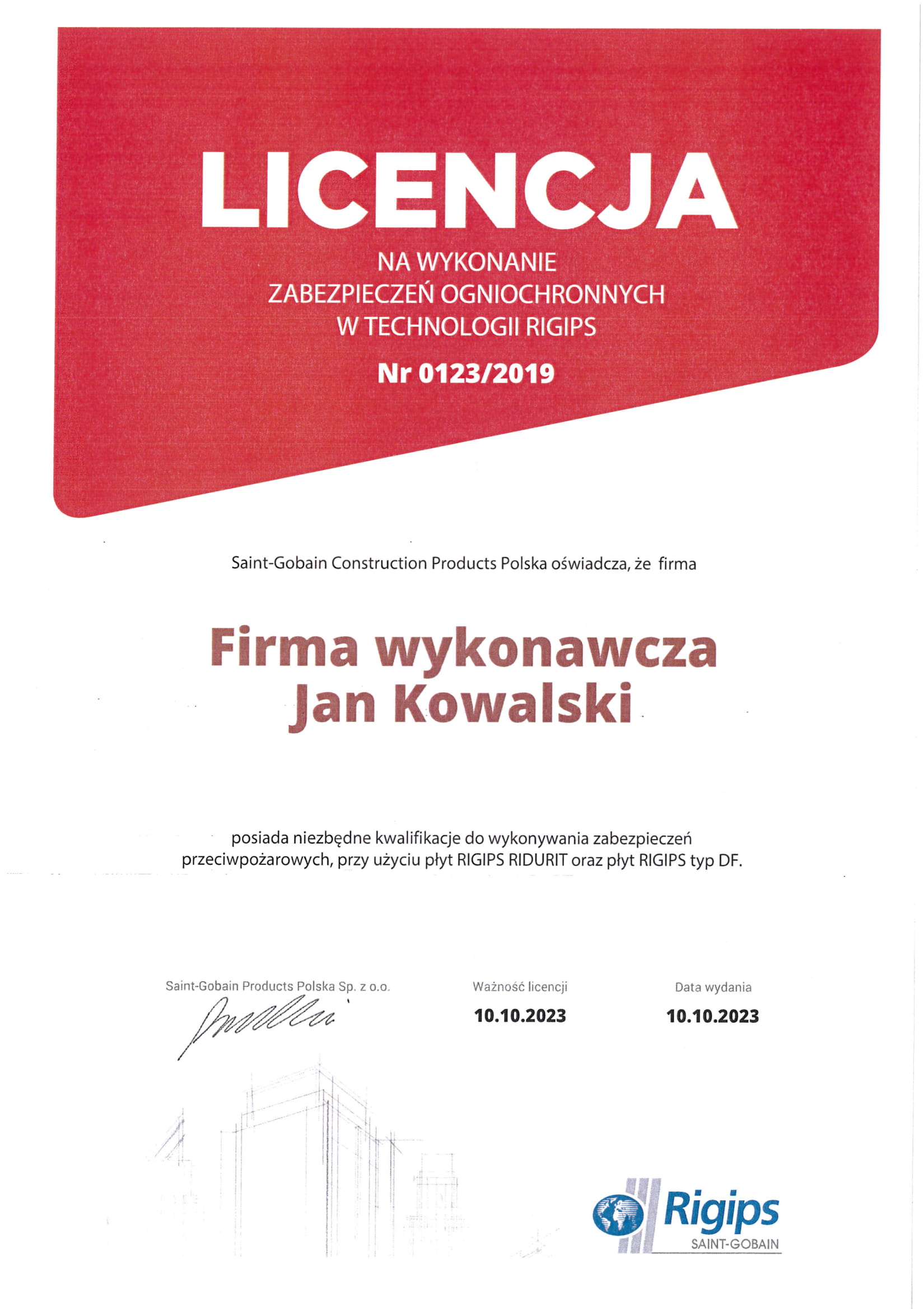 Licencja ogniowa