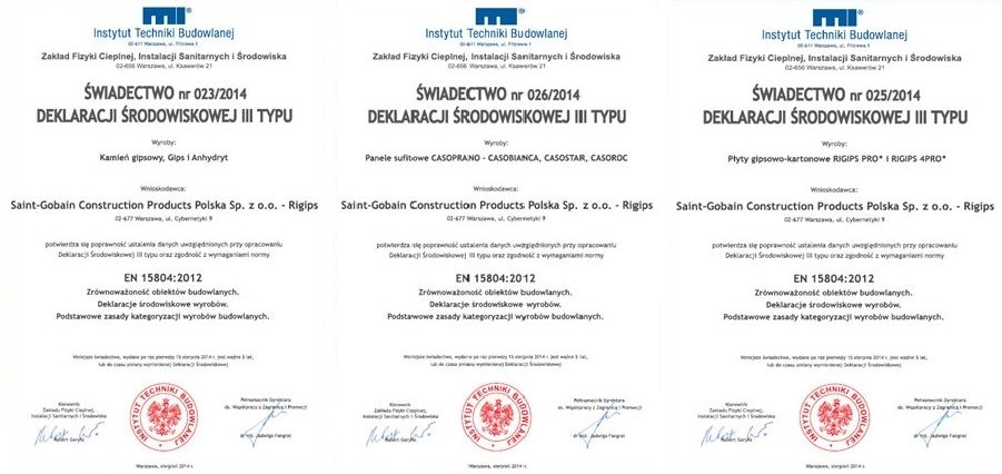 Świadectwo deklaracji środowiskowej