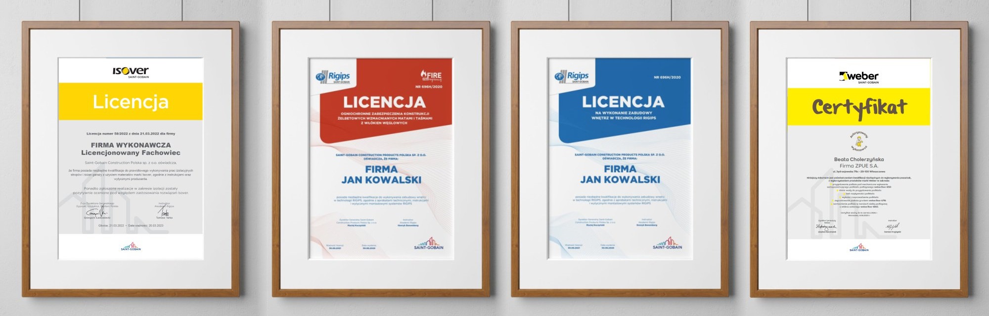 Licencje_ISOVER_RIGIPS_Certyfikat_WEBER