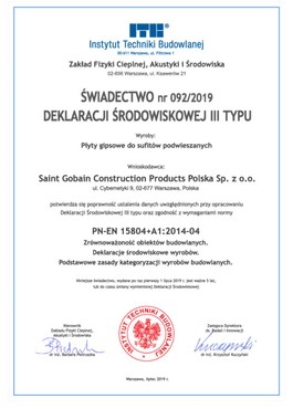 Swiadectwo_Deklaracji_Srodowiskowej_92_2019_Saint_Gobain_krzywe.pdf_1.jpg