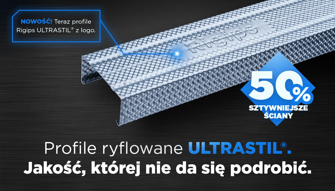 Rigips Ultrastil profile ryflowane z nadrukiem