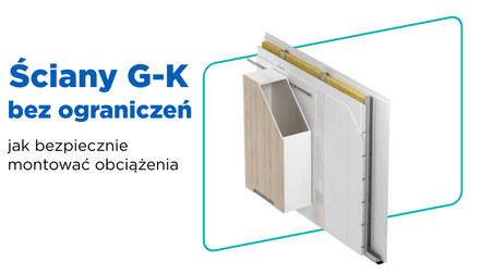 Ściany G-K  bez ograniczeń - jak bezpiecznie  montować obciążenia 